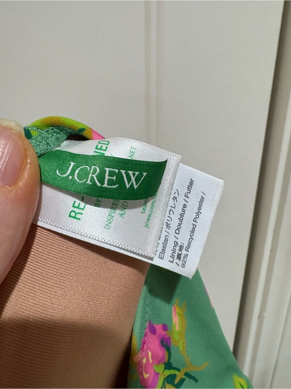 J.Crew Ruched one-shoulder one-piece in rose garden